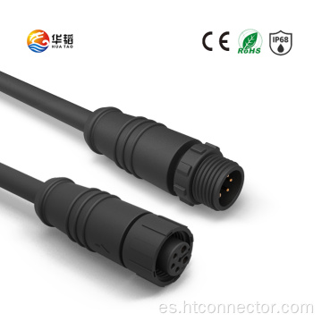 Conector impermeable M12P con tuerca de goma de nylon